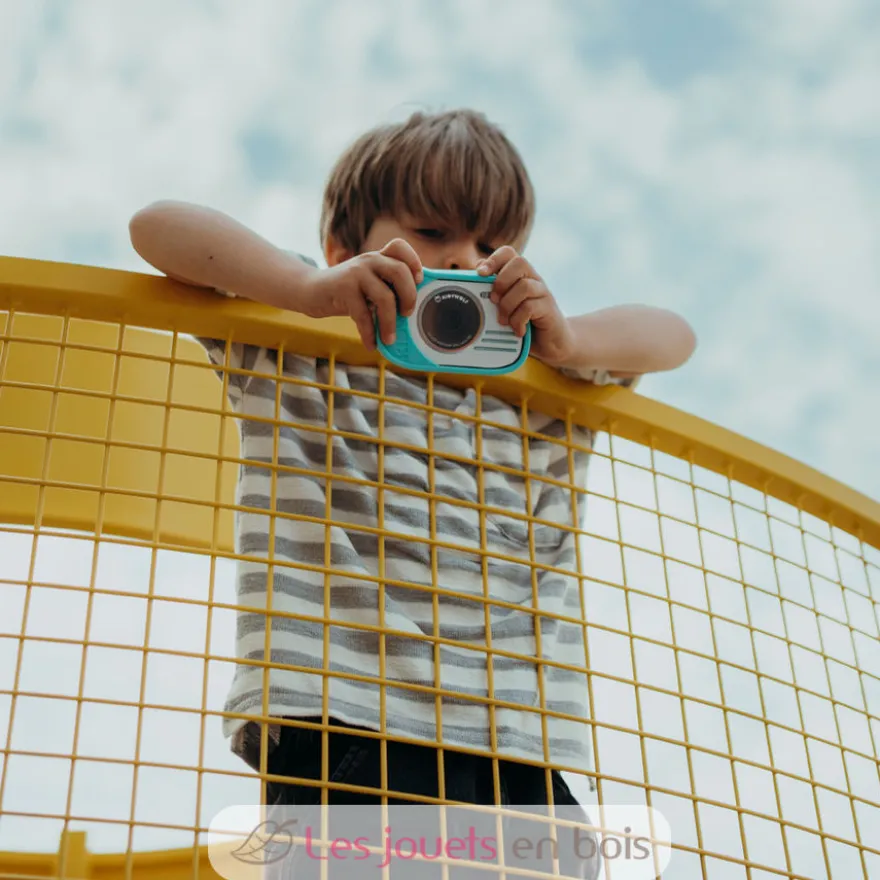 Kidycam Appareil photo et vidéo étanche cyan - Kidywolf