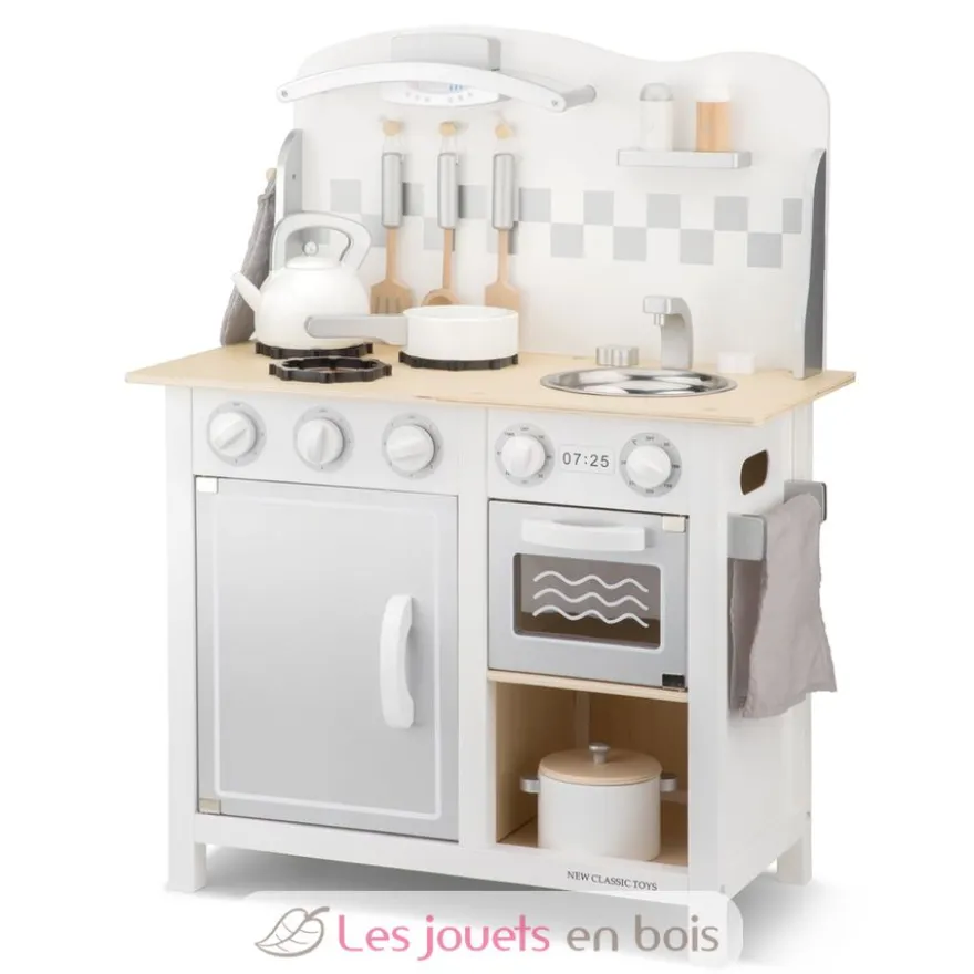 Kitchenette Bon Appétit blanche argent - New Classic Toys