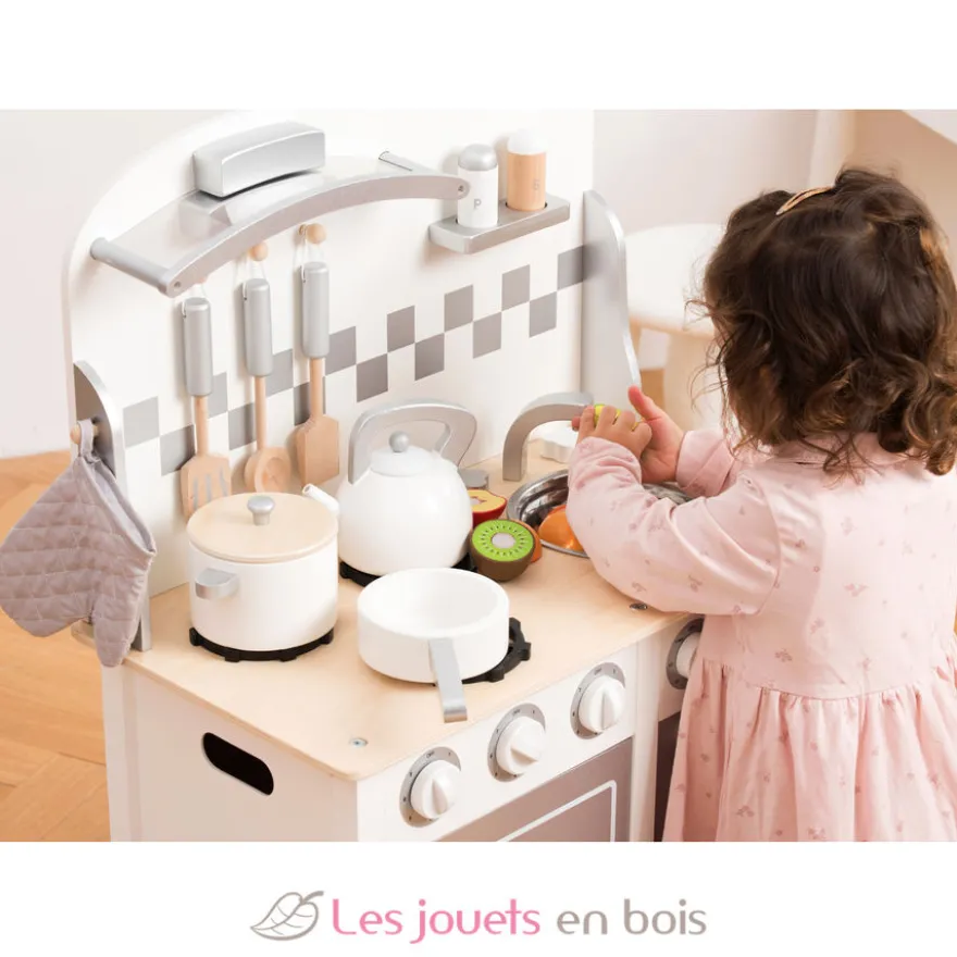 Kitchenette Bon Appétit blanche argent - New Classic Toys