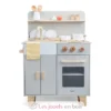 Kitchenette en bois pour enfant gris beige - New Classic Toys