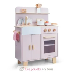 Kitchenette en bois pour enfant rose - New Classic Toys