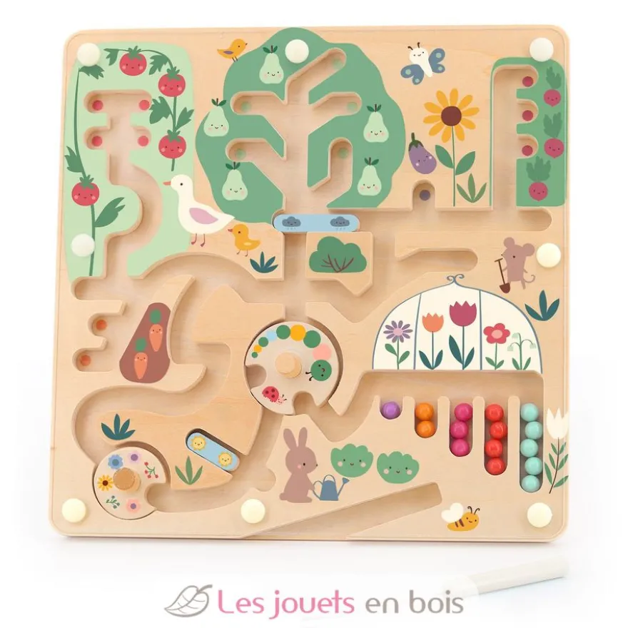 Labyrinthe magnétique en bois Cueillette au jardin - Vilac
