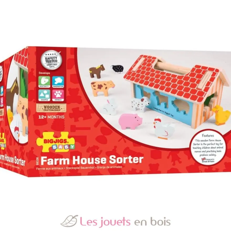 La ferme aux animaux en bois - Trieur de formes - Bigjigs Toys