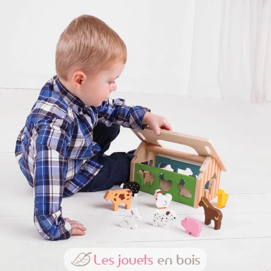 La ferme aux animaux en bois - Trieur de formes - Bigjigs Toys