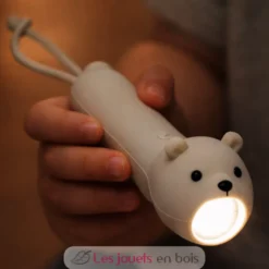Lampe de poche en silicone Ours gris - Little L