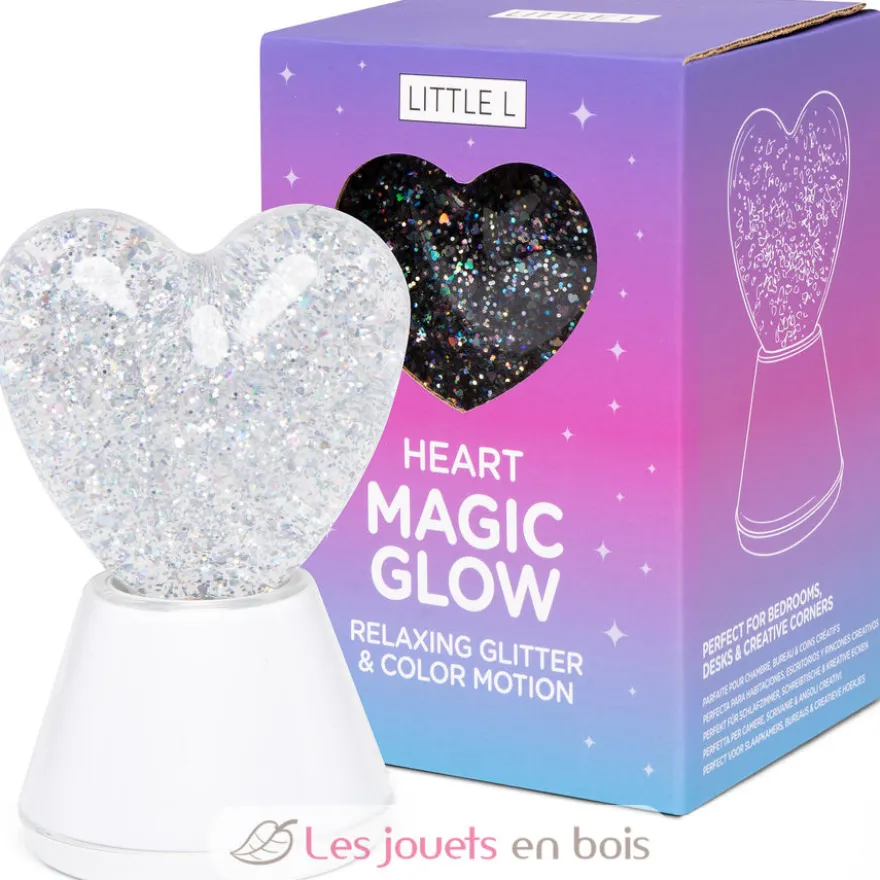 Lampe à paillettes Magic Glow Cœur - Plastique - Little L