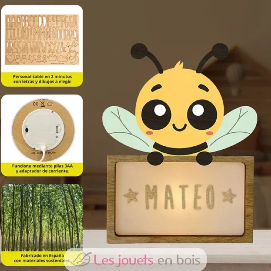 Lampe à poser personnalisable - Abeille - Vintiun