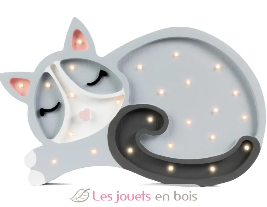 Lampe Veilleuse Chat Gris - Little Lights