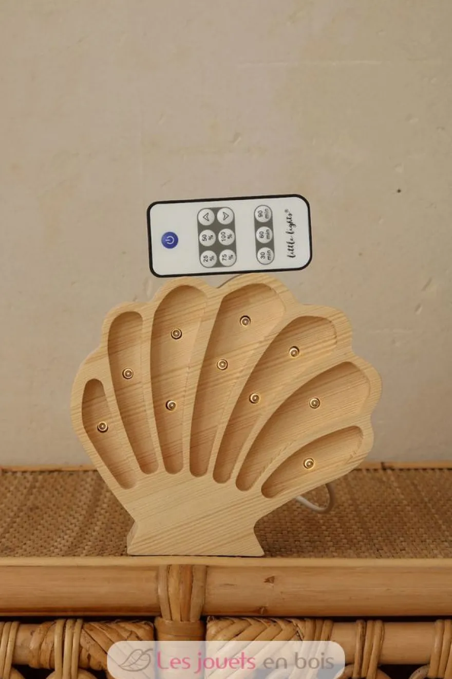 Lampe Veilleuse Coquillage Bois côtier - Little Lights