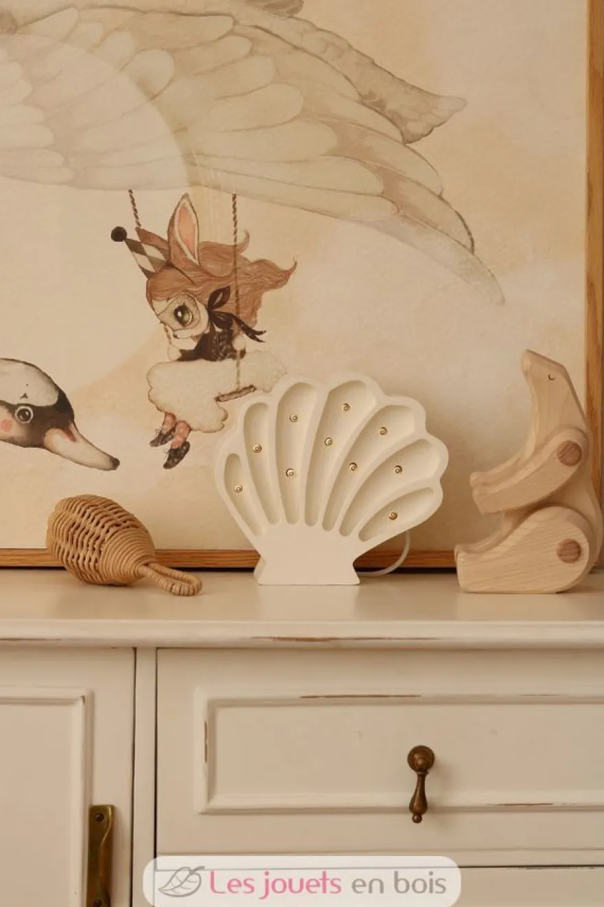 Lampe Veilleuse Coquillage Perle blanche - Little Lights