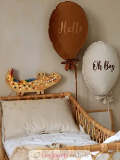 Lampe Veilleuse Crocodile bois naturel - Little Lights