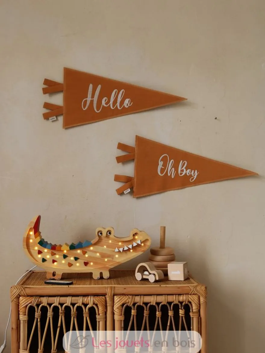Lampe Veilleuse Crocodile bois naturel - Little Lights