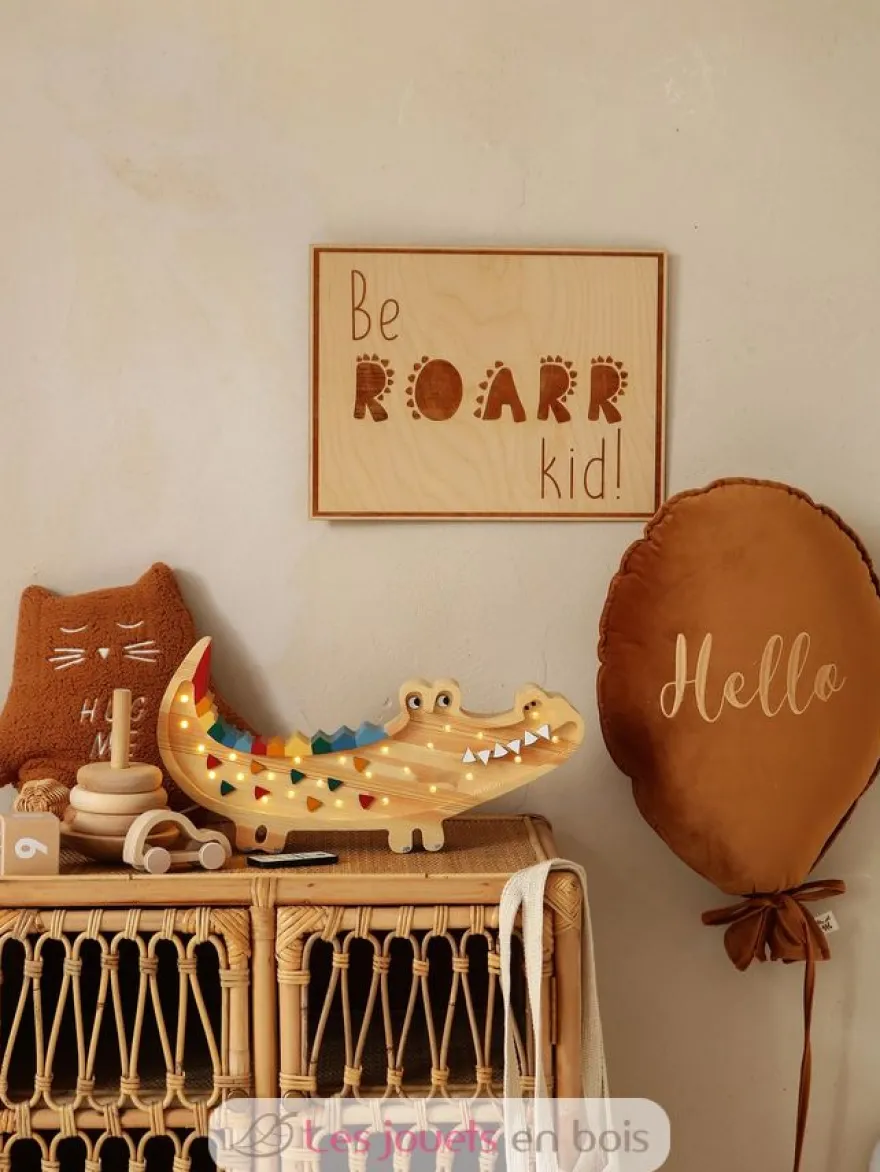 Lampe Veilleuse Crocodile bois naturel - Little Lights