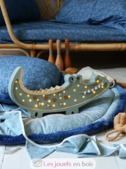Lampe Veilleuse Crocodile Kaki pastel - Little Lights