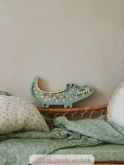Lampe Veilleuse Crocodile Kaki pastel - Little Lights