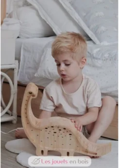 Lampe Veilleuse Diplodocus bois naturel - Little Lights