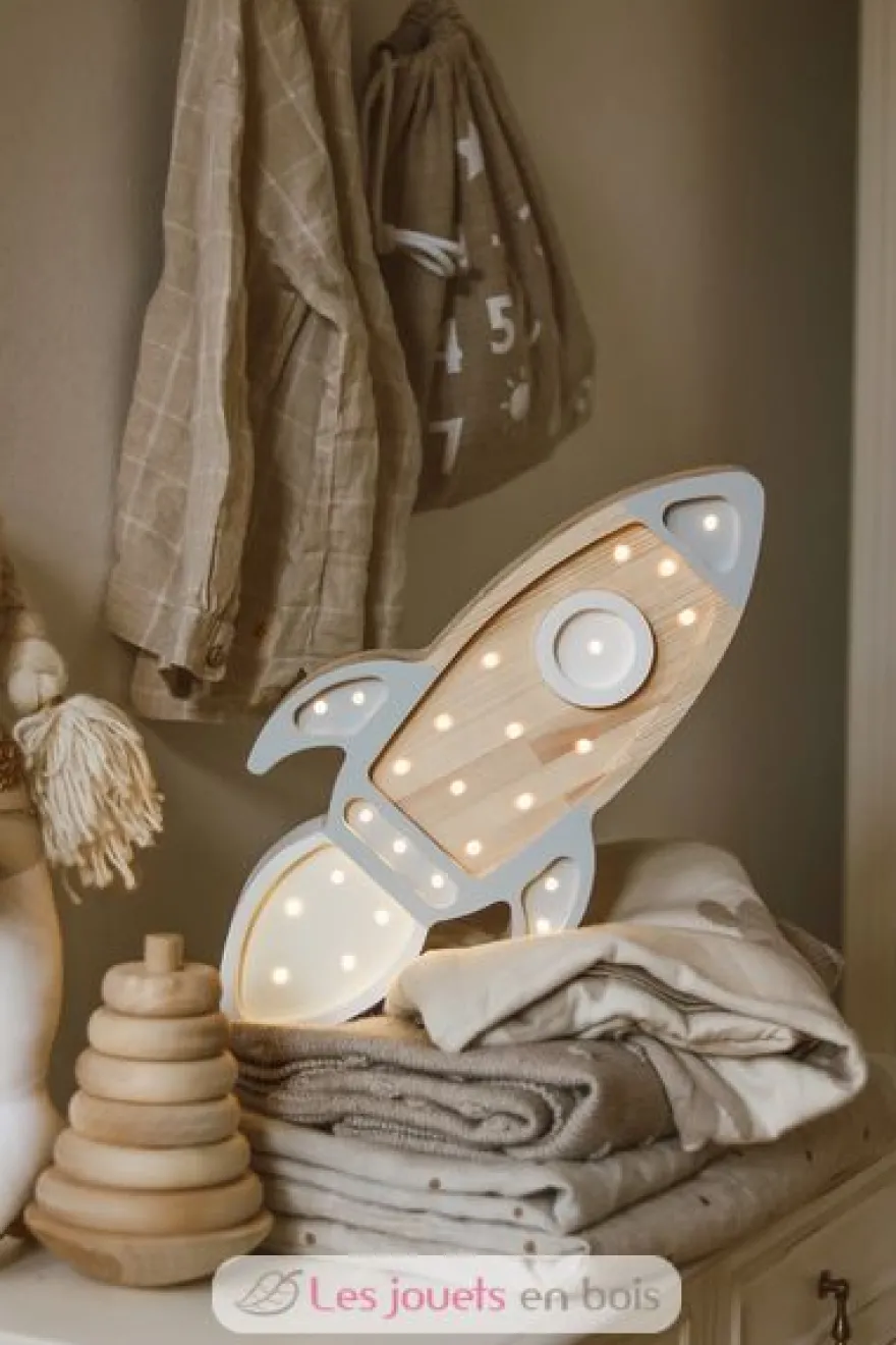 Lampe Veilleuse Fusée gris clair - Little Lights