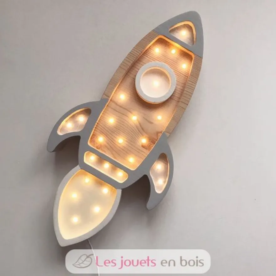 Lampe Veilleuse Fusée gris clair - Little Lights