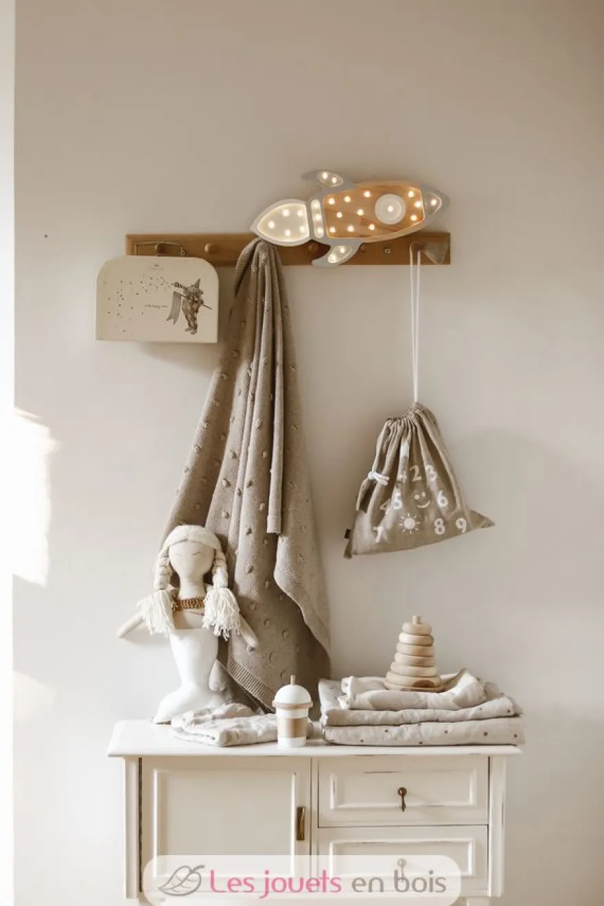 Lampe Veilleuse Fusée gris clair - Little Lights