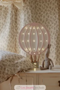 Lampe Veilleuse Montgolfière rose poudré - Little Lights