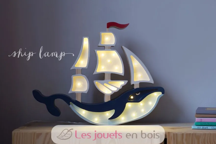 Lampe Veilleuse Navire bleu navy - Little Lights