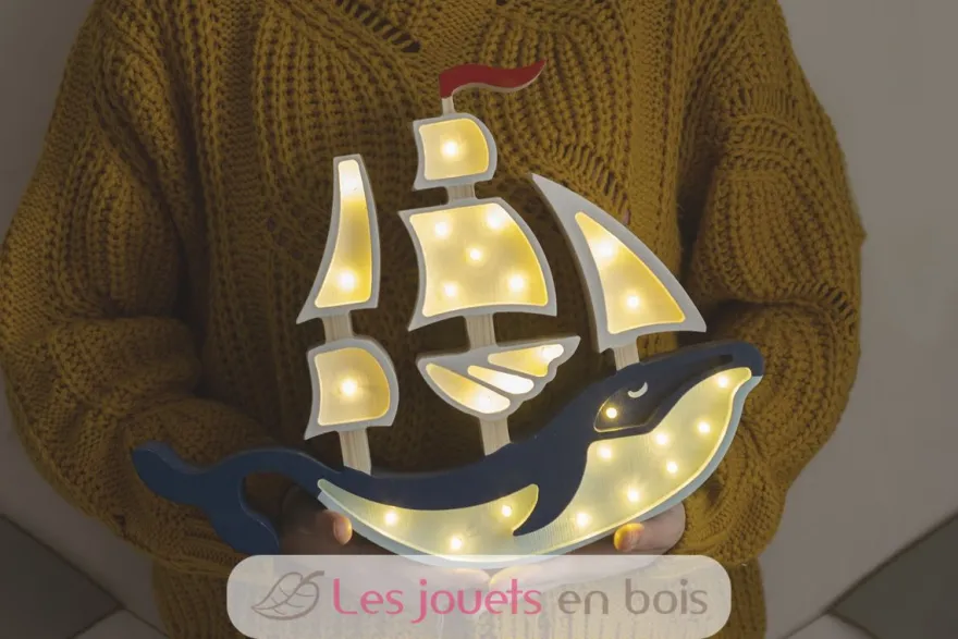 Lampe Veilleuse Navire bleu navy - Little Lights