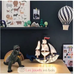 Lampe Veilleuse Navire bleu navy - Little Lights