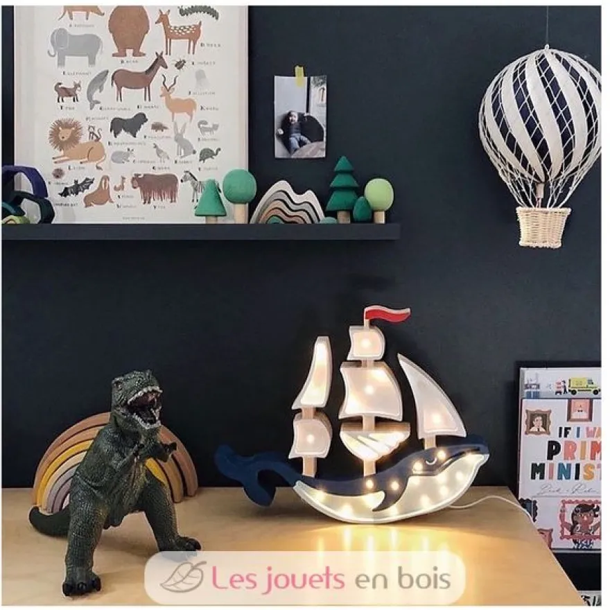 Lampe Veilleuse Navire bleu navy - Little Lights