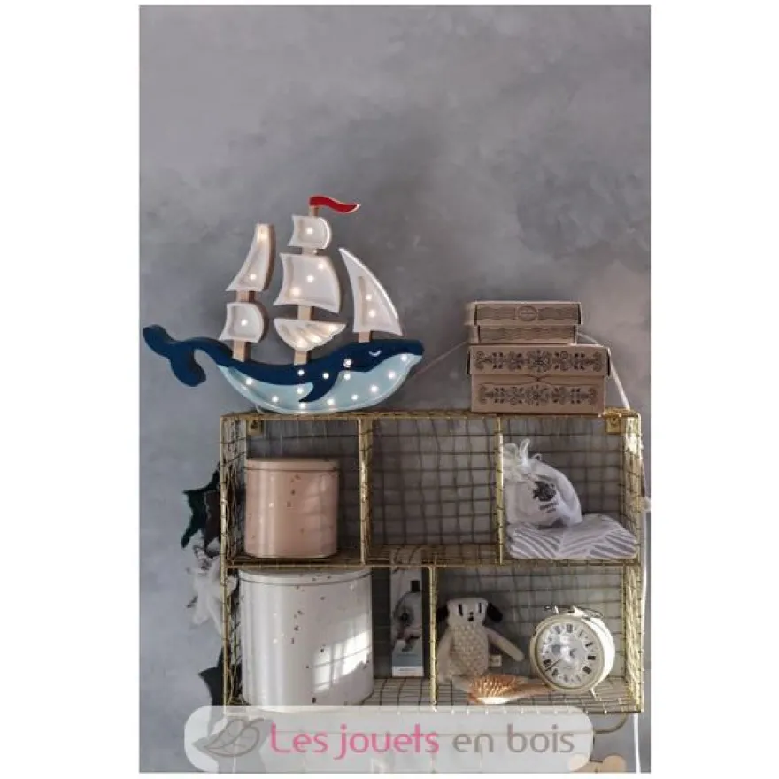 Lampe Veilleuse Navire bleu navy - Little Lights