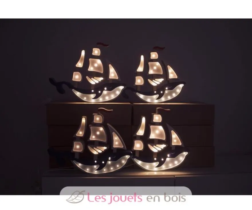 Lampe Veilleuse Navire bleu navy - Little Lights