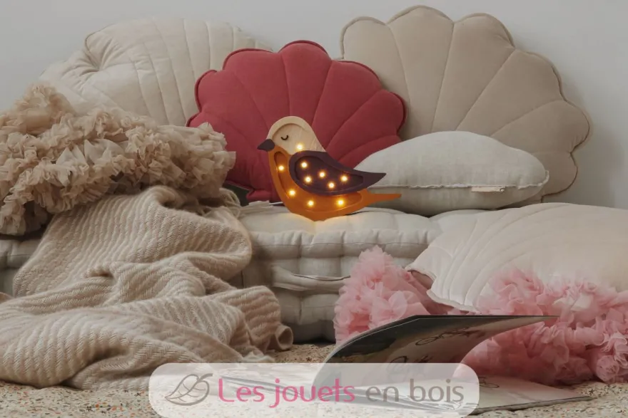 Lampe Veilleuse Oiseau Bordeaux Moutarde - Little Lights