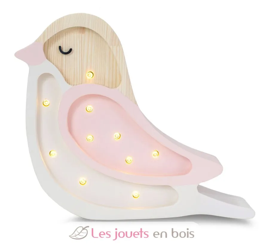 Lampe Veilleuse Oiseau Fraise Crème - Little Lights