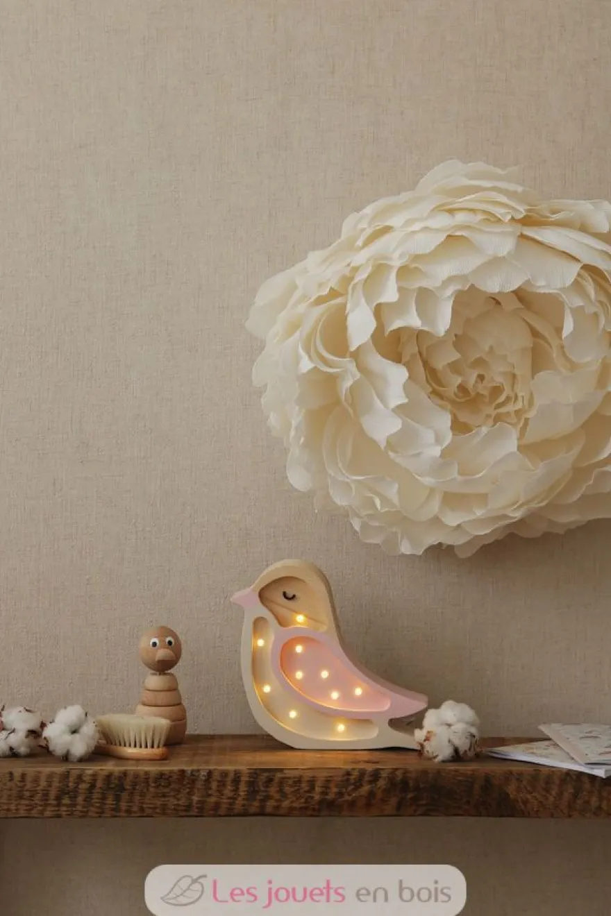 Lampe Veilleuse Oiseau Fraise Crème - Little Lights
