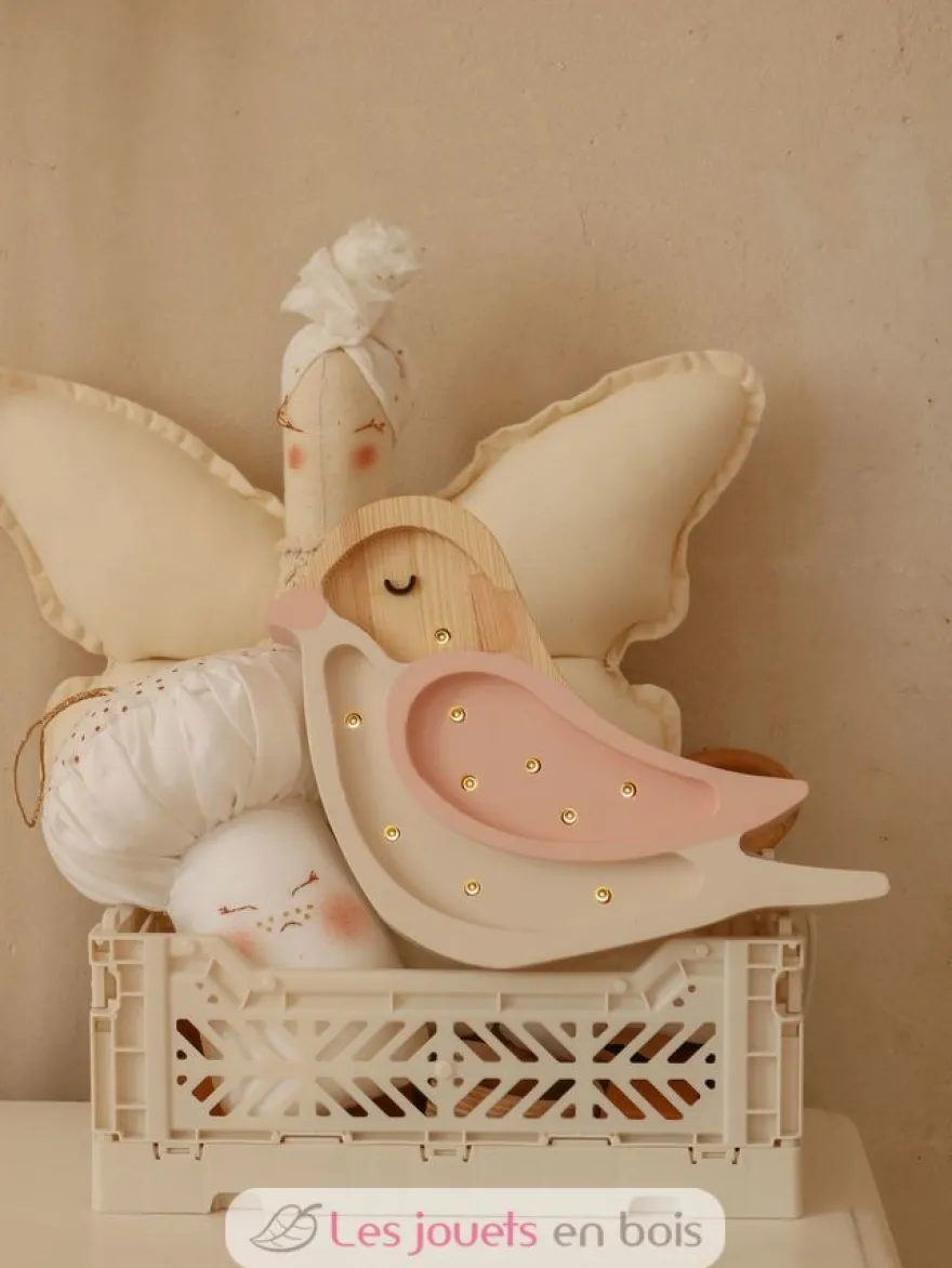 Lampe Veilleuse Oiseau Fraise Crème - Little Lights