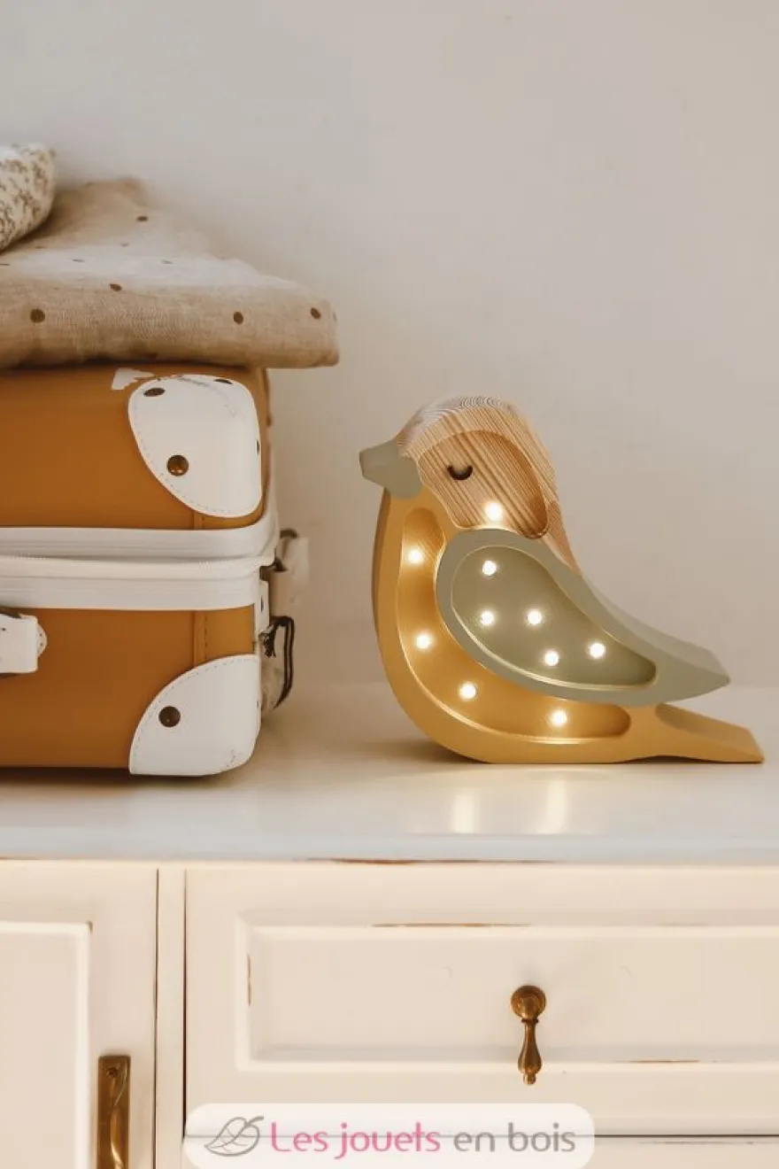 Lampe Veilleuse Oiseau Kaki Moutarde - Little Lights