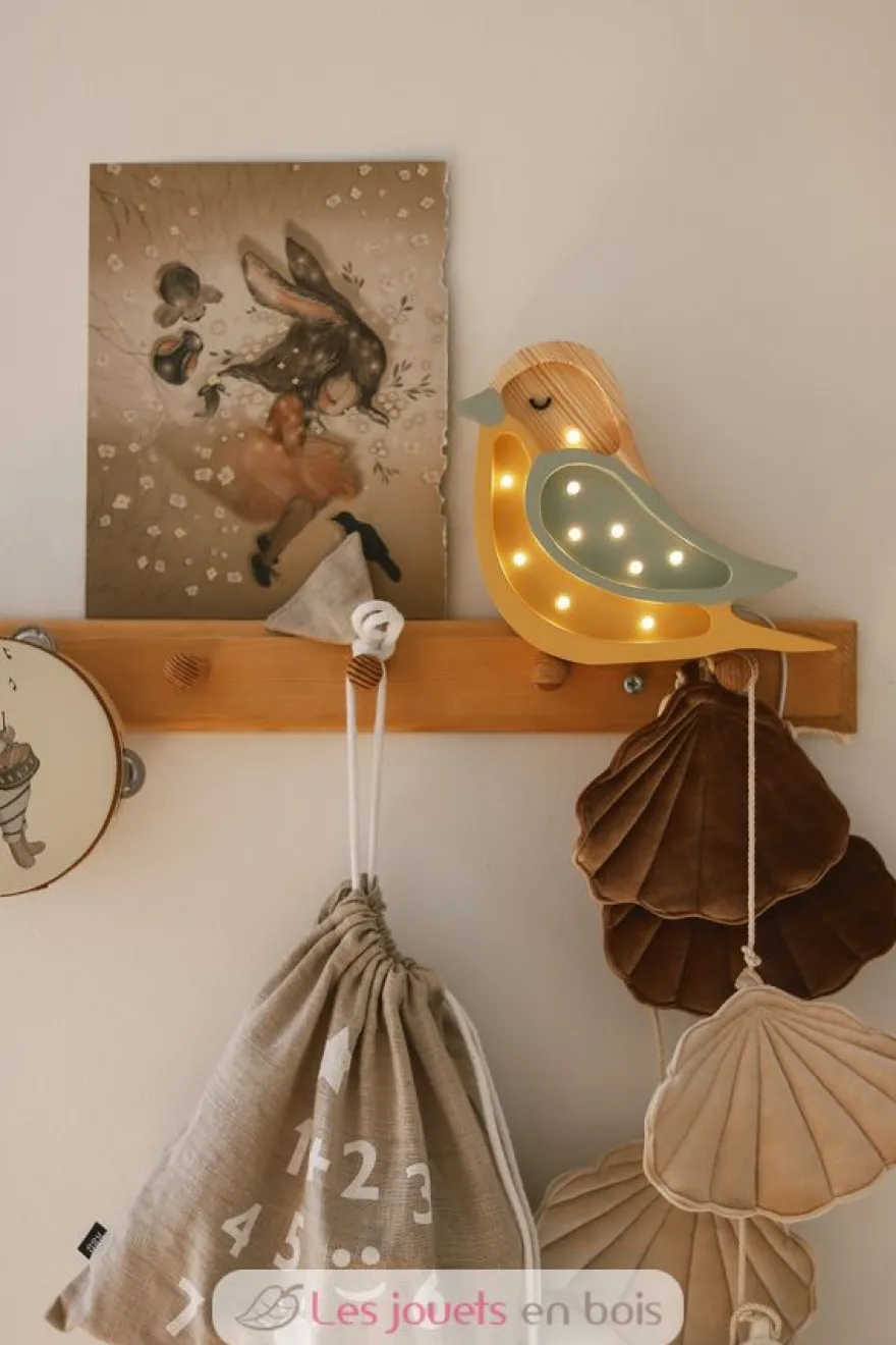 Lampe Veilleuse Oiseau Kaki Moutarde - Little Lights