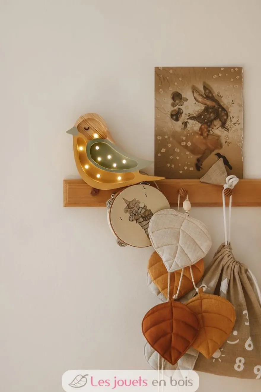 Lampe Veilleuse Oiseau Kaki Moutarde - Little Lights