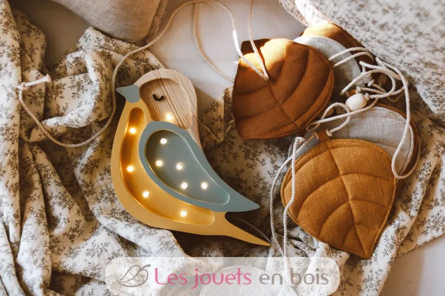 Lampe Veilleuse Oiseau Kaki Moutarde - Little Lights