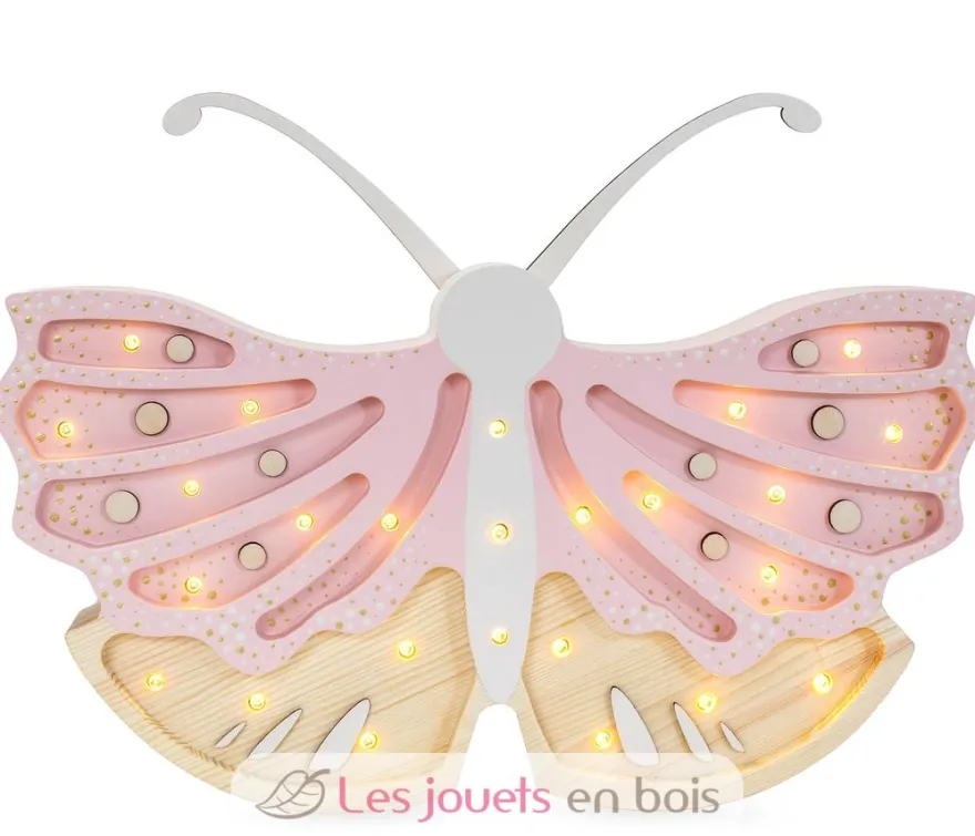 Lampe Veilleuse Papillon fraise crème - Little Lights