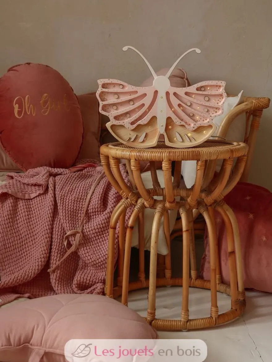 Lampe Veilleuse Papillon fraise crème - Little Lights