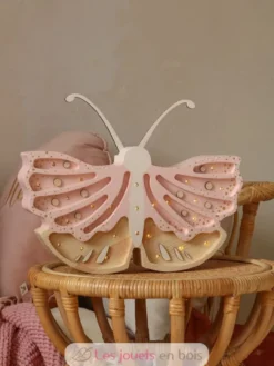 Lampe Veilleuse Papillon fraise crème - Little Lights