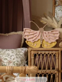 Lampe Veilleuse Papillon miel rose - Little Lights