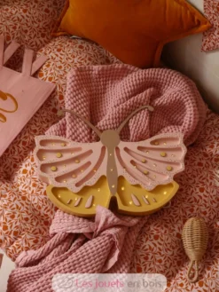Lampe Veilleuse Papillon miel rose - Little Lights