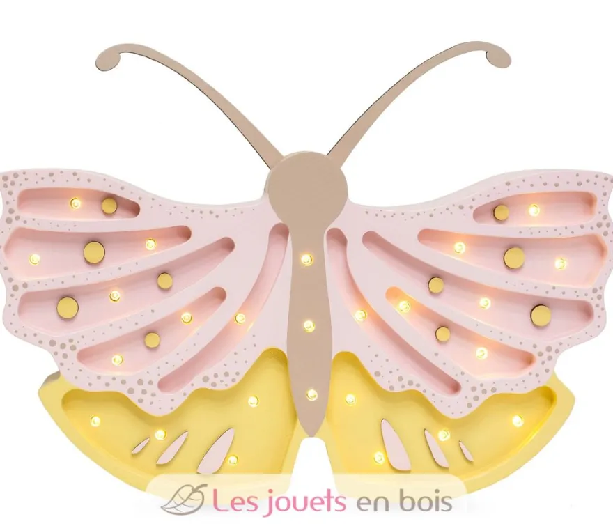 Lampe Veilleuse Papillon miel rose - Little Lights
