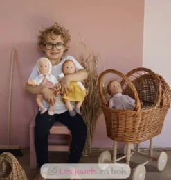 Landau en osier avec couverture tricot - Egmont Toys