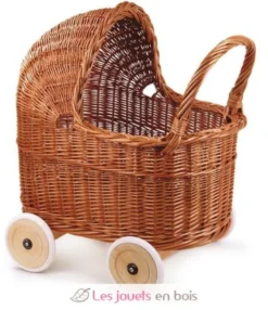Landau osier - Tissu rouge à coeurs - Egmont Toys