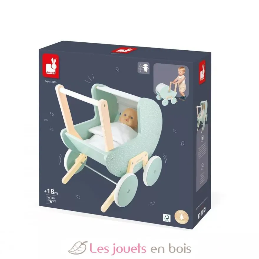 Landau poupée Zen vert d'eau - Janod J05900