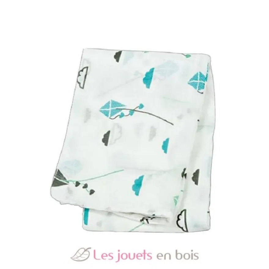 Lange en bambou - Cerf-volant bleu - Lulujo