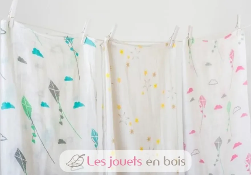 Lange en bambou - Cerf-volant bleu - Lulujo