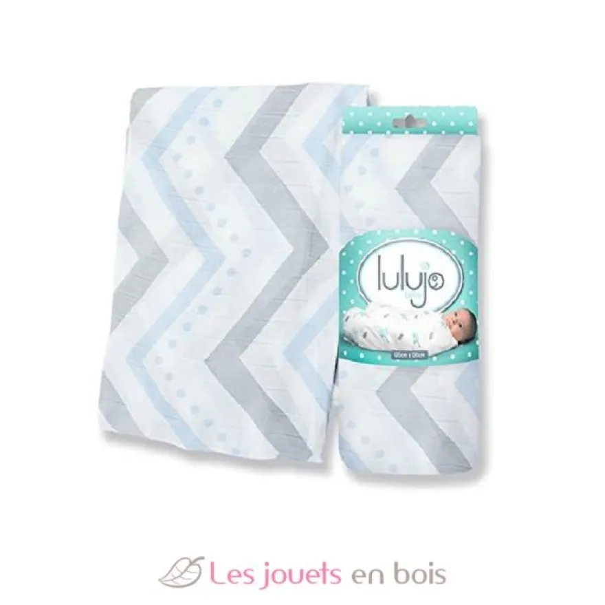 Lange en bambou - Chevron bleu - Lulujo